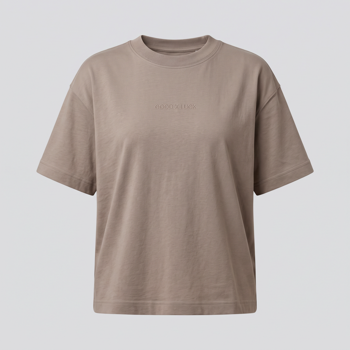 T-shirt taupe, vue de face