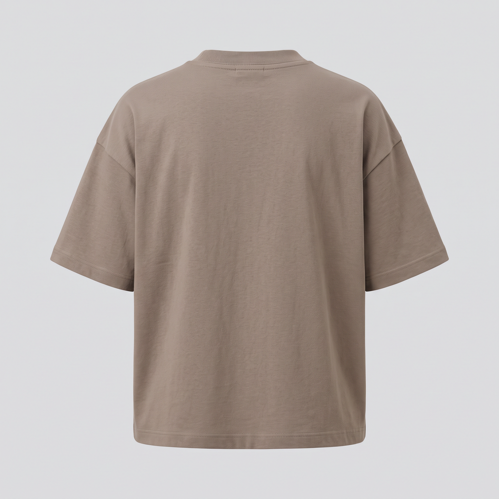 T-shirt taupe, vue de dos
